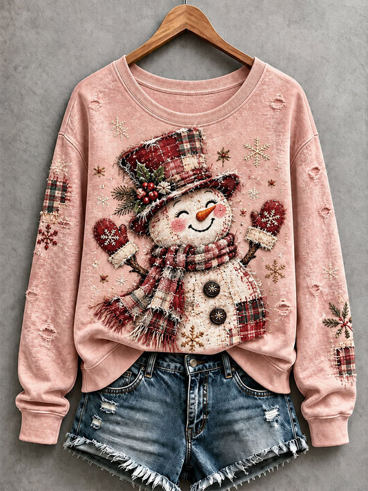 Women's Cute Snowman Sweatshirt