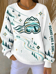 Women's Board Like A Girl Printed Sweatshirt