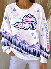 Women's Board Like A Girl Printed Sweatshirt