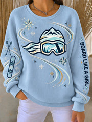 Women's Board Like A Girl Printed Sweatshirt
