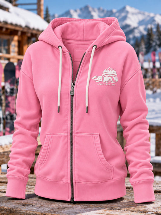 Women's "BOARD LIKE A GIRL"Zip-Up Hoodie