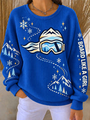 Women's Board Like A Girl Printed Sweatshirt