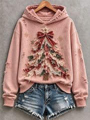 Women's Pink Christmas Tree Hoodie