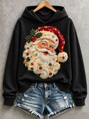 Women's Santa Print Hoodie