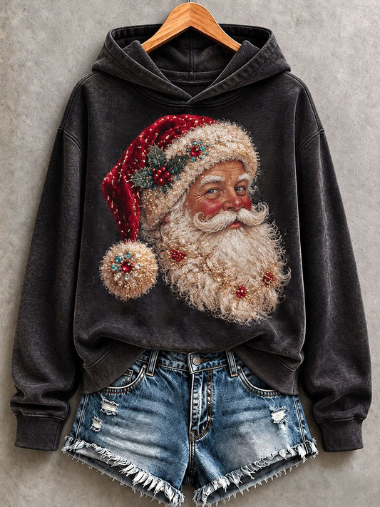 Women's Santa Print Hoodie