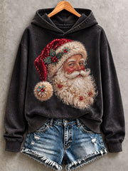 Women's Santa Print Hoodie