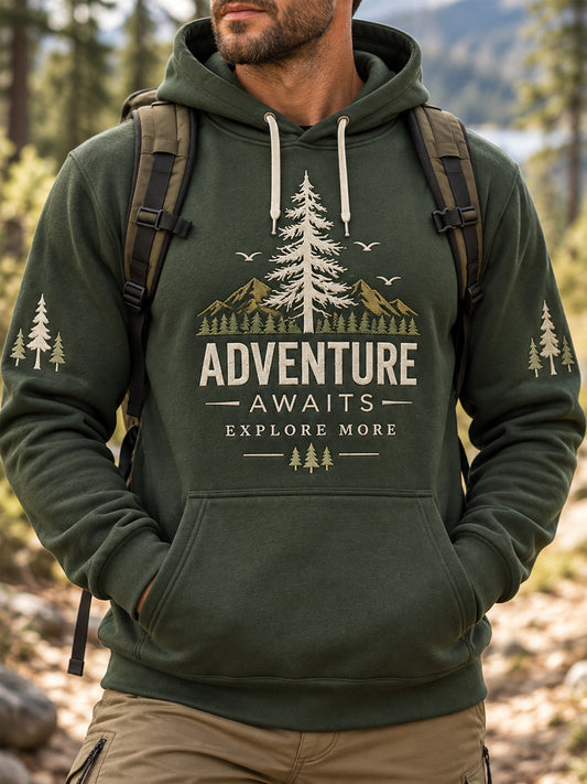 Men's Adventure Awaits Ewplore More Hiker Casual Hoodie