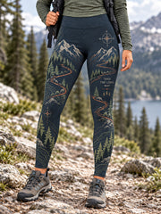 Women's Wilderness Trail Print Hike Lovers Leggings