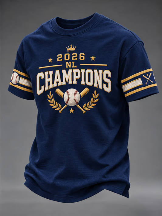 Men's Baseball Print short sleeves t-shirt