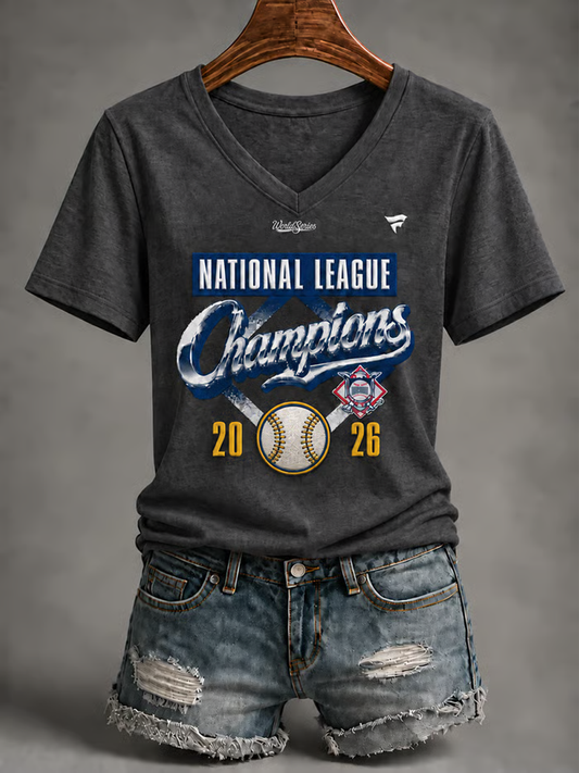 Women's Baseball Print short-sleeved T-shirt