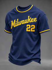 Men's Baseball Print short sleeves t-shirt