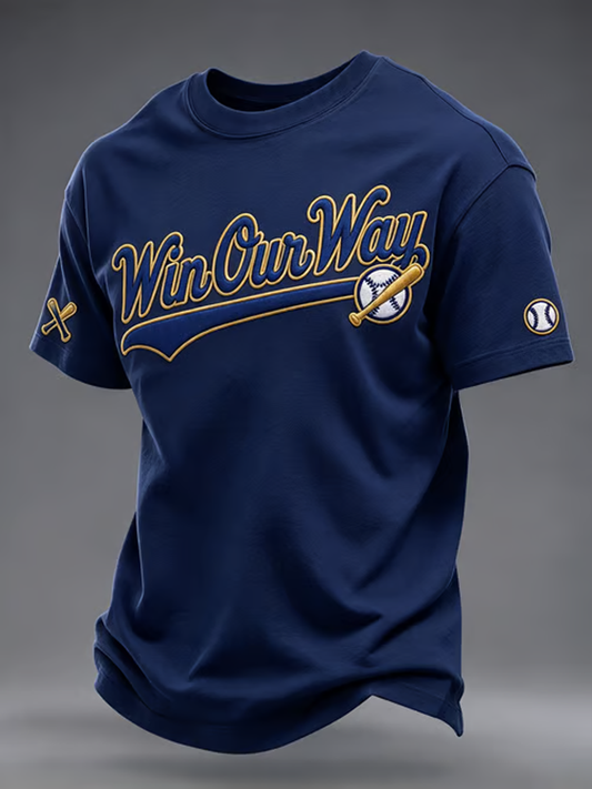 Men's Baseball Print short sleeves t-shirt