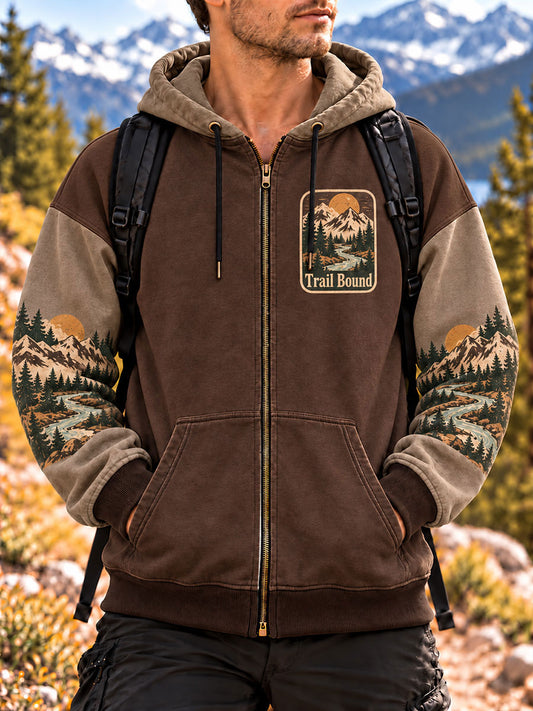 Men's Trail Bonnd Print Zip-Up Hoodie
