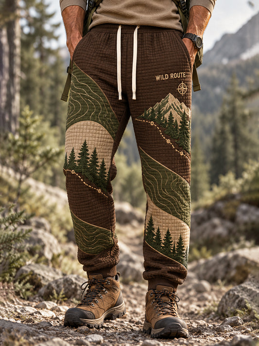 Men's Wilderness Trail Print Hike Lovers Casual Pants