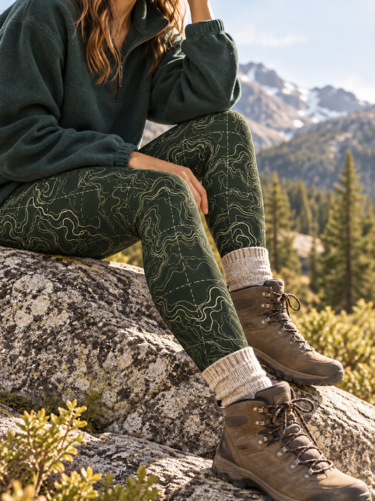 Women's Hiking Dogs Lover Printed Leggings