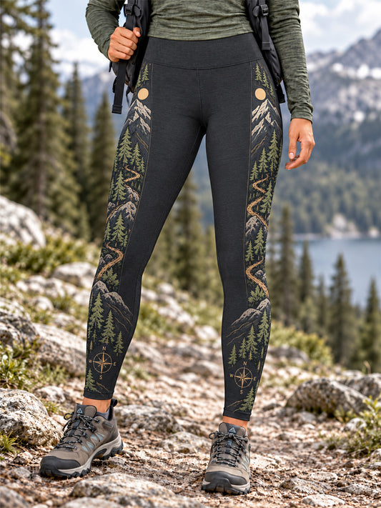 Women's Wilderness Trail Print Hike Lovers Leggings