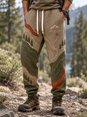 Men's Wilderness Trail Print Hike Lovers Casual Pants