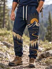 Men's Wilderness Trail Print Hike Lovers Casual Pants