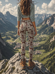 Women's Hiking Dogs Lover Printed Leggings