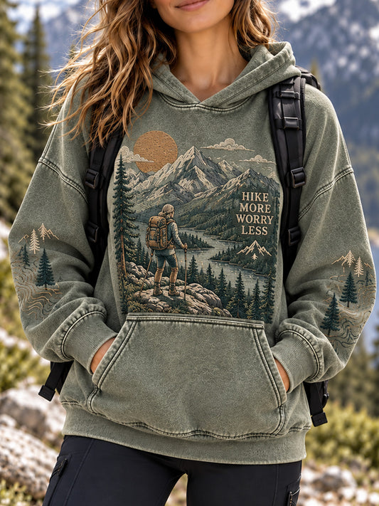Women's Wilderness Trail Print Hike Lovers Hoodies