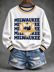 Women's Milwaukee Baseball Lover Champions Printed Sweatshirt