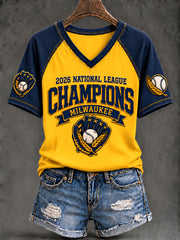 Women's Baseball Print Casual T-Shirt