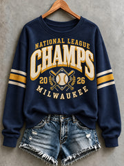 Women's Milwaukee Baseball Lover Champions Printed Sweatshirt