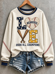 Women's Milwaukee Baseball Lover Champions Printed Sweatshirt