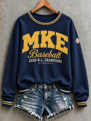 Women's Milwaukee Baseball Lover Champions Printed Sweatshirt