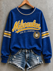 Women's Milwaukee Baseball Lover Champions Printed Sweatshirt