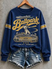 Women's Milwaukee Baseball Lover Champions Printed Sweatshirt