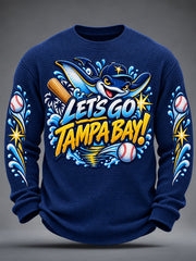 Men's Gift For Baseball Fans Casual Waffle Long Sleeve T-Shirt