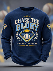 Men's Gift For Baseball Fans Casual Waffle Long Sleeve T-Shirt