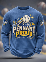 Men's Gift For Baseball Fans Casual Waffle Long Sleeve T-Shirt