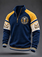 Men's Gift For Baseball Fans Print Zip-Up Hoodie