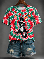 Women's Christmas Print short-sleeved T-shirt