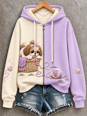 Women's Dog Zip-Up Hoodie