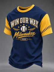 Men's Win Our Way 2026 Gift For Baseball Fans Casual Tee