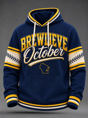 Men's Gift For Baseball Fans Print Oversized Drop-Shoulder Hoodie with Pockets