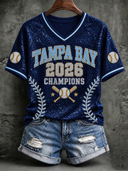 Women's Tampa Bay Baseball Lover Printed T-shirt