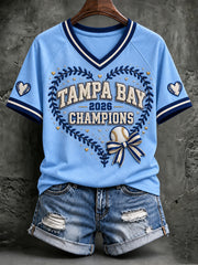 Women's Tampa Bay Baseball Lover Printed T-shirt