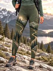Women's Wilderness Trail Print Hike Lovers Leggings
