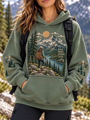 Women's Wilderness Trail Print Hike Lovers Casual Hoodies