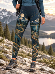 Women's Wilderness Trail Print Hike Lovers Leggings