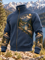 Men's Wilderness Trail Print Hike Lovers Casual Jacket