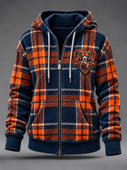 Women's Chicago Football Lover Print Zip-Up Hoodie