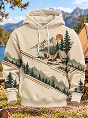 Men's Camping Oversized Drop-Shoulder Hoodie With Pockets