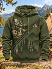 Men's Camping Oversized Drop-Shoulder Hoodie With Pockets
