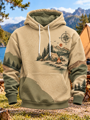 Men's Camping Oversized Drop-Shoulder Hoodie With Pockets