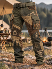Men's Camping Print Casual  Trousers